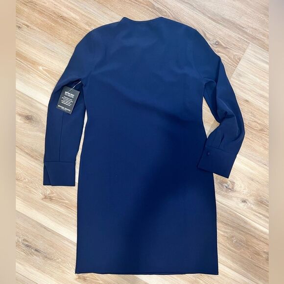 BOSTON PROPER Blue Keyhole Dress - Picture 2 of 11